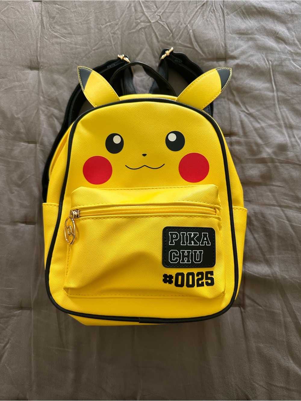 Pokemon Yellow Pikachu Kids Backpack with Red Cheeks and Black Trim